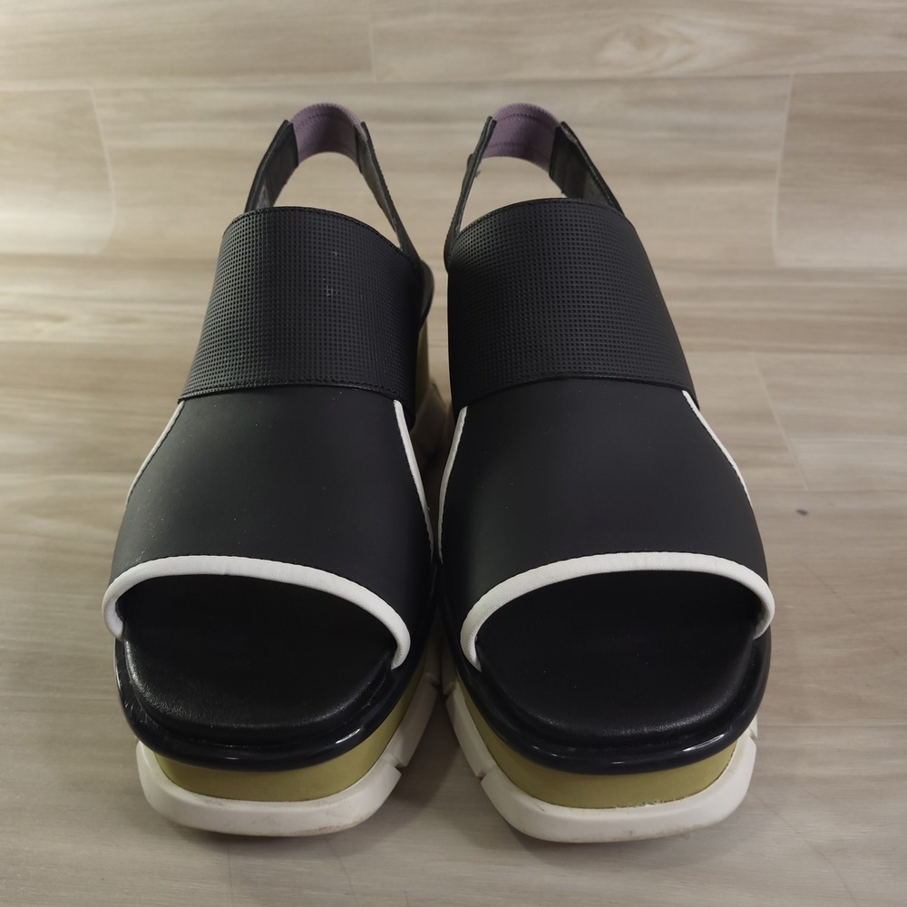 Sorel Joanie III Slingback Wedge Sandals Womens Size 9Black Beige Platform - Picture 5 of 12